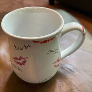 Vintage Mary Kay Lipstick Kiss Design Mug Cup Red Lips Kiss Consultant